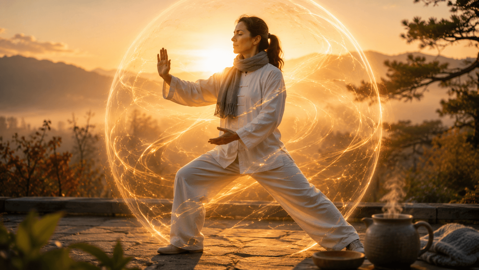 Dr. Megumi leading a Tai Chi class
